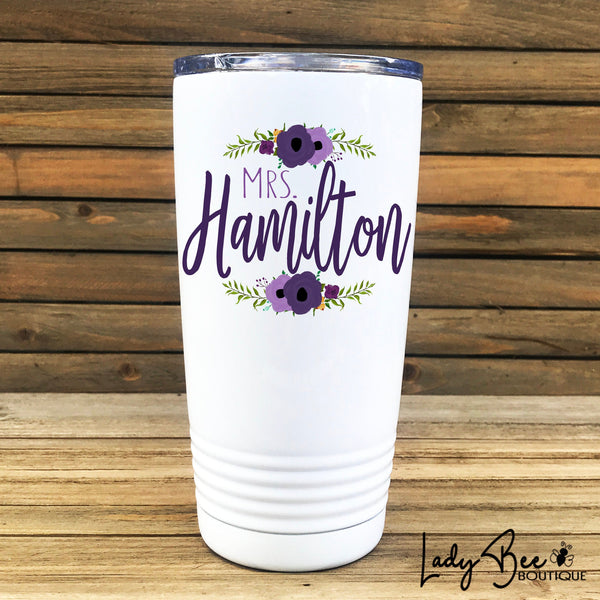 Personalized Teacher Tumbler: Purples