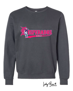 Lady Desperados Crew Neck Sweatshirt- CHARCOAL