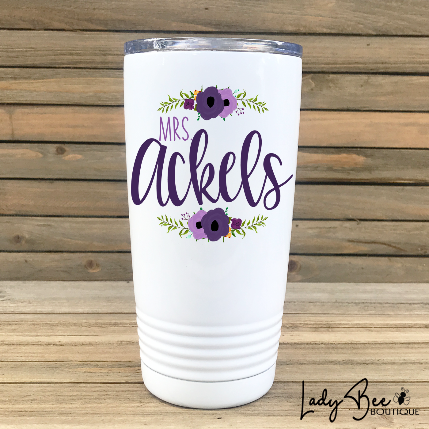 Personalized Teacher Tumbler: Purples