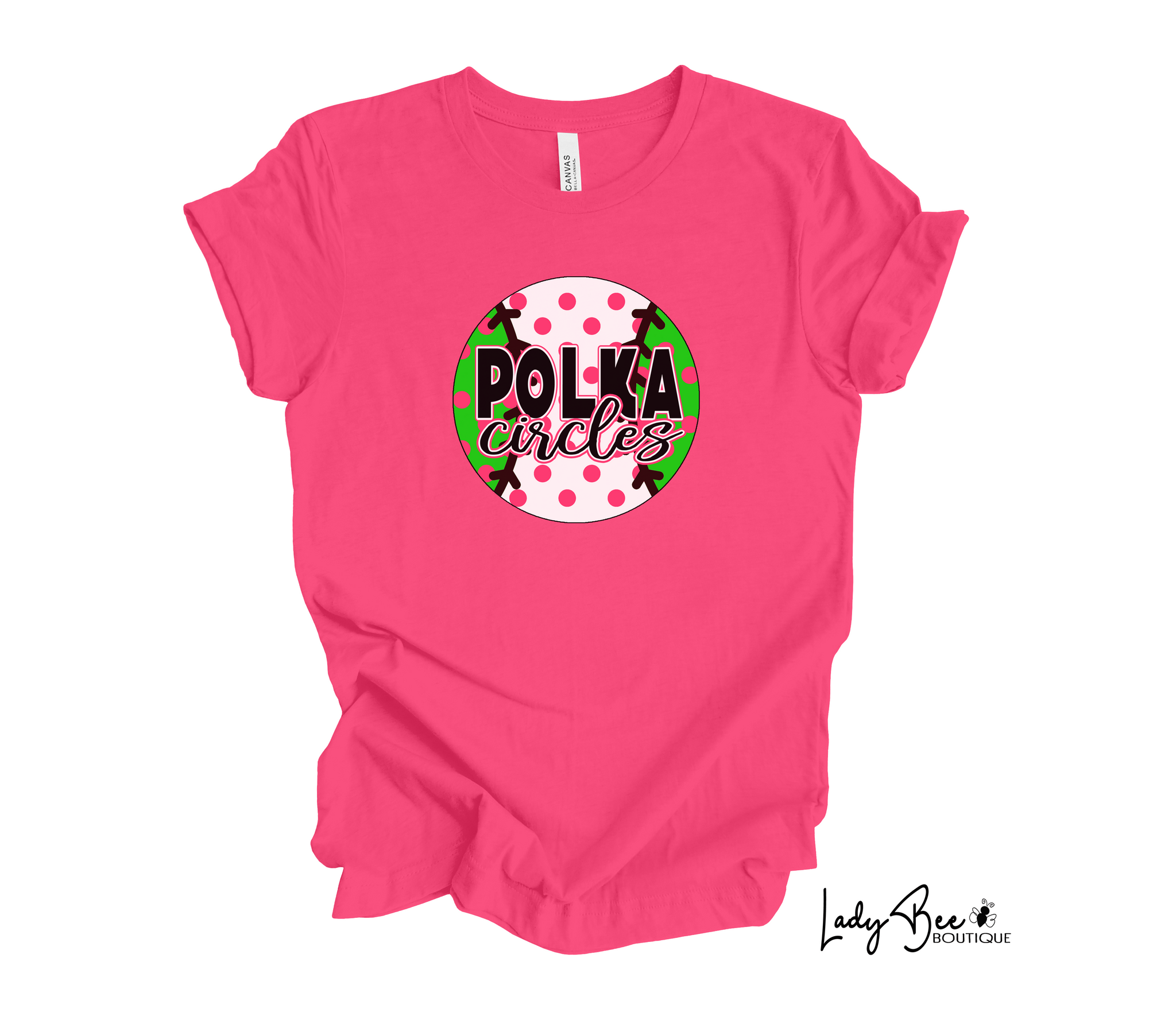 Polka Circles- Pink T-Shirt
