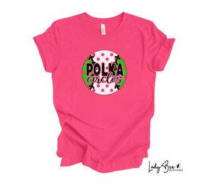 Polka Circles- Pink T-Shirt
