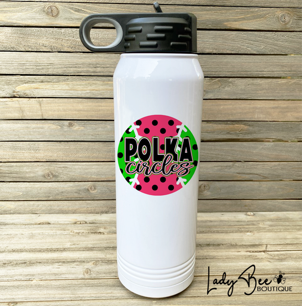 Polka Circles 30oz Water Bottle