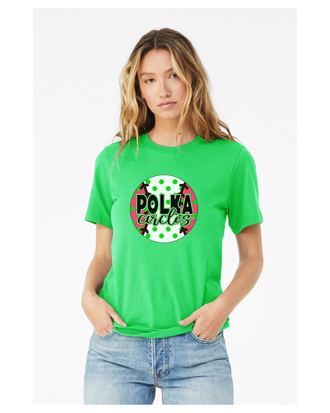 Polka Circles- Green T-Shirt