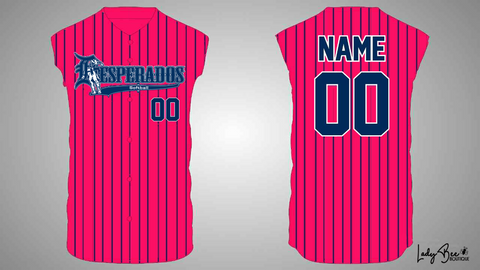 Pink Pinstripe Sleeveless Jersey