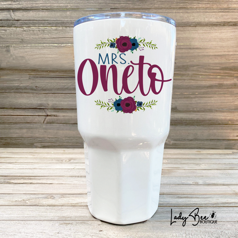 Personalized Teacher Tumbler: Maroon and Navy