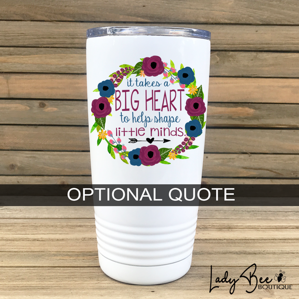 Personalized Teacher Tumbler: Navy and Maroon
