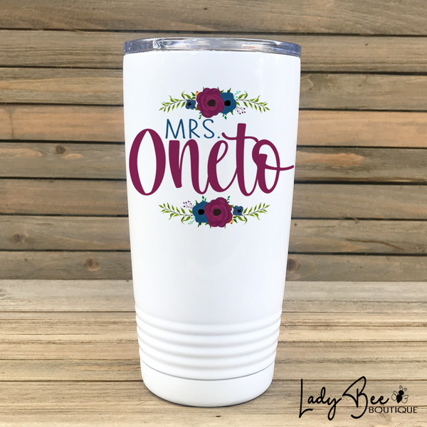 Personalized Teacher Tumbler: Navy and Maroon