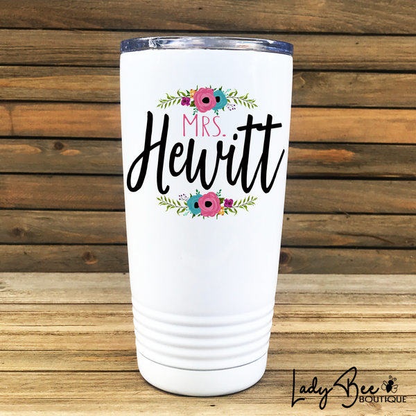 Personalized Teacher Tumbler: Pink and Teal - LadyBee Boutique Mugs