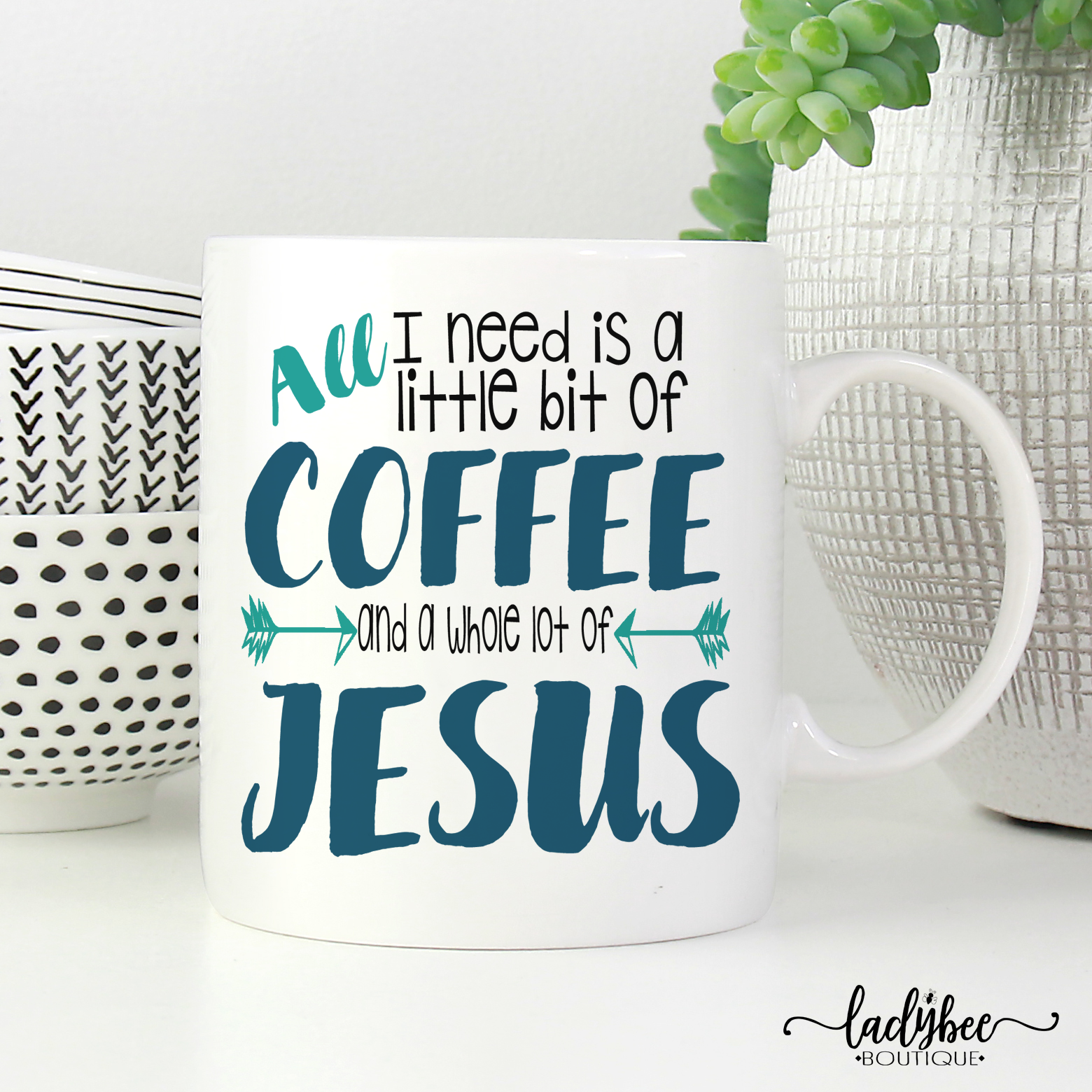 all i need is jesus and coffee mug All I need is Jesus and coffee – Cooltees Custom Apparel main image 1
