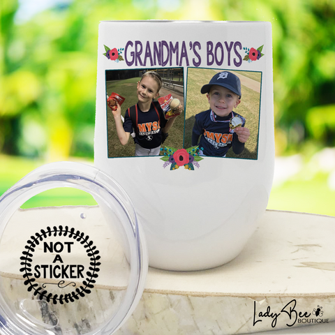 Grandma's Boys, Wine Tumbler - LadyBee Boutique Mugs