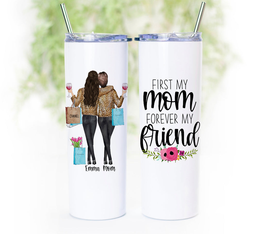 Personalized Best Mom Ever Skinny Tumbler