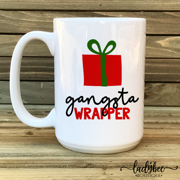 Gangsta Wrapper, Christmas Mug - LadyBee Boutique Mugs