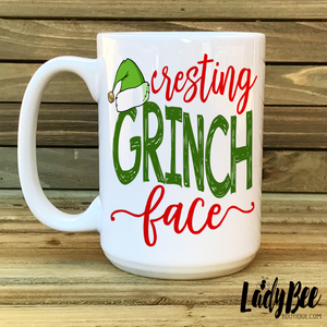 Resting Grinch Face Christmas Mug - LadyBee Boutique Mugs